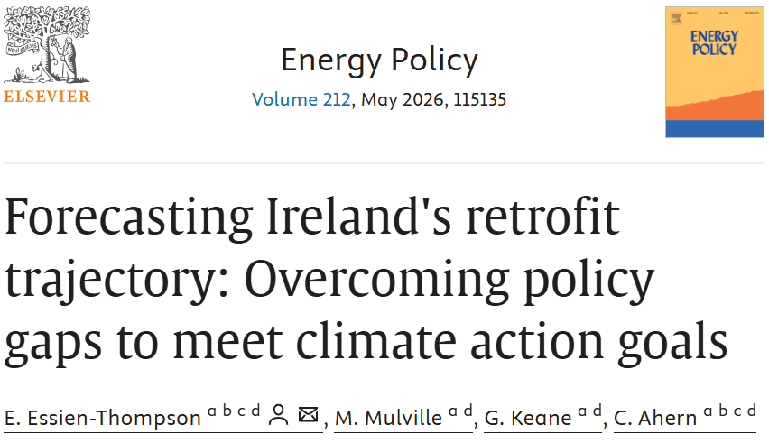 Thumbnail for paper: Forecasting Ireland's retrofit trajectory: Overcoming policy gaps to meet climate action goals by Elihu Essien-Thompson, Garrett Keane, Brian Norton, Ciara Ahern